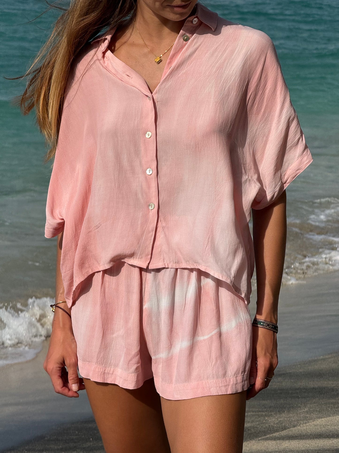 Chemise REIA - Tie&Dye Rose pâle