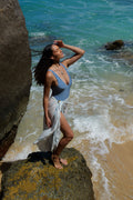 Sarong long PALM - Bleu Tie & Dye