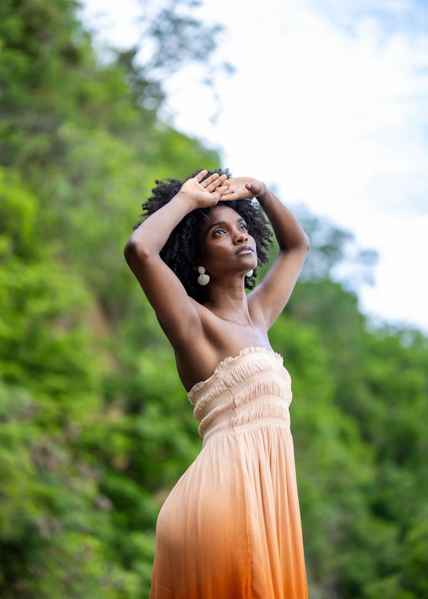 SUNSET Dress - Orange Tie&Dye
