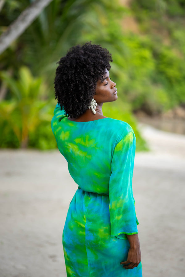 PEACOCK Dress - Green & Blue Tie&Dye